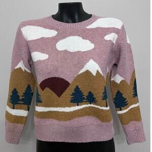 VTG CopperKey Sweater Junior Women's L Mountain 3/4 Sleeve Whimsical Y2K Granola